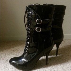 Fredericks of Hollywood Black Patent Boots